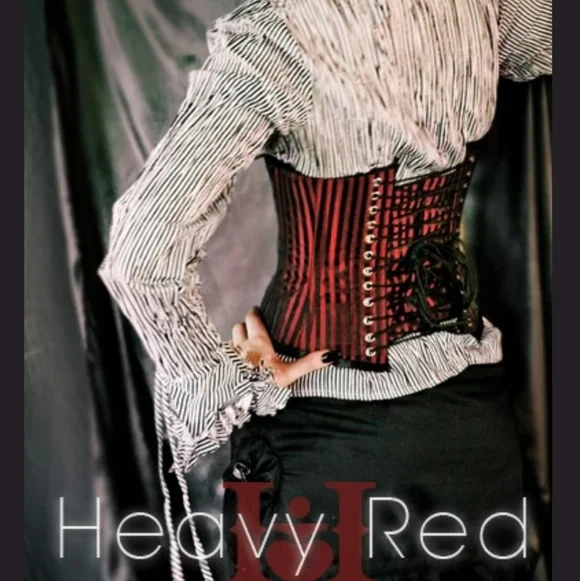 Striped Ruffle Blouse with Red Corset - Picture 2 of 4